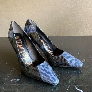 Sam Edelman Embossed Snakeskin-Print Pumps